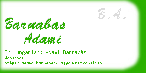 barnabas adami business card